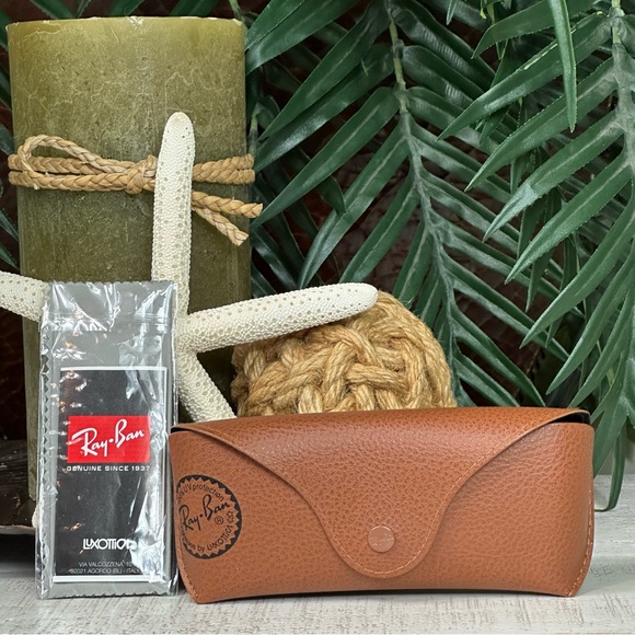 RAY-BAN - Brown Sunglass Eyeglass Soft Textured Case / Cleaning Cloth - Picture 1 of 7